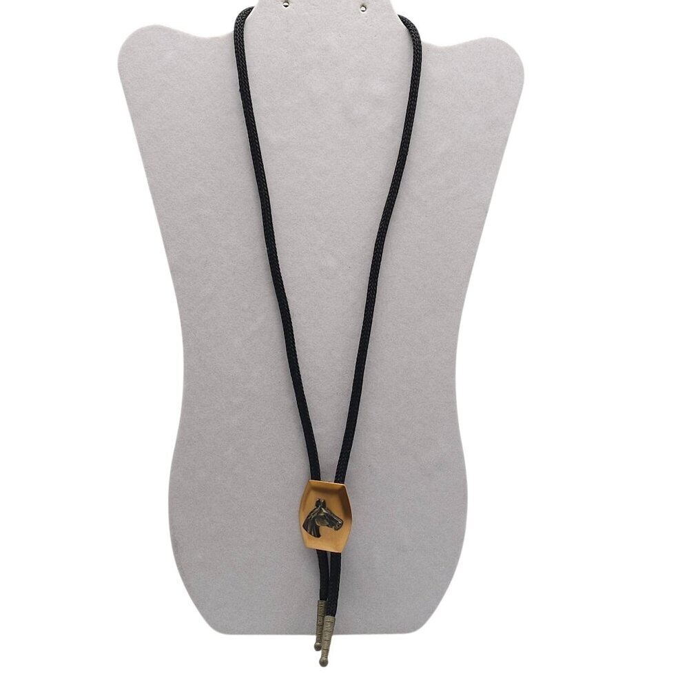 Vintage Horse Head Copper Bolo Tie Western Equestrian Accessory